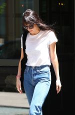 DAKOTA JOHNSON in Denim and White T-shirt Out in New York 06/09/2022