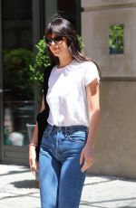 DAKOTA JOHNSON in Denim and White T-shirt Out in New York 06/09/2022