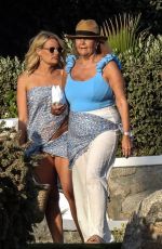 DANIELLE ARMSTRONG, FERNE MCCANN at a Party with Friends at Nammos Beach on Mykonos Island 06/04/2022