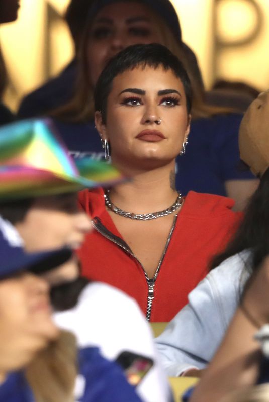 DEMI LOVATO at LA Dodgers Game in Los Angeles 06/03/2022