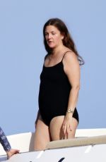 DREW BARRYMORE in Swimsuit at a Boat in Capri 06/20/2022