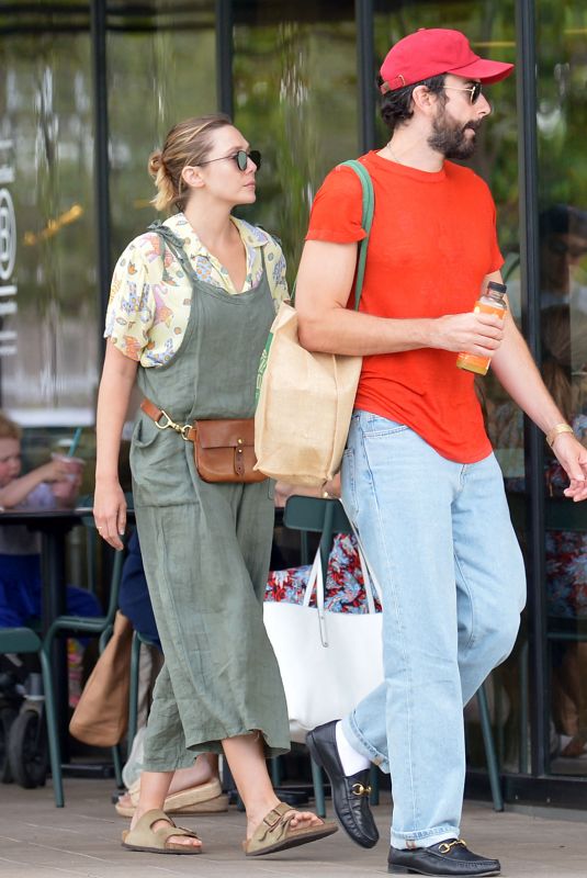 ELIZABETH OLSEN and Robbie Arnet Shopping at Whole Foods in Los Angeles 06/22/2022