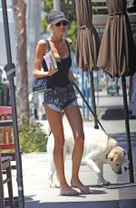 EMMA HERNAN in Denim Shorts at Kings Road Cafe in West Hollywood 06/28/2022