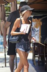 EMMA HERNAN in Denim Shorts at Kings Road Cafe in West Hollywood 06/28/2022