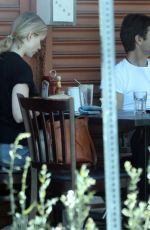 ERIN MORIARTY in Daisy Dukes Out for Lunch with Friend at Kings Road Cafe in West Hollywood 06/02/2022