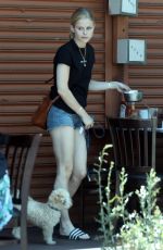 ERIN MORIARTY in Daisy Dukes Out for Lunch with Friend at Kings Road Cafe in West Hollywood 06/02/2022
