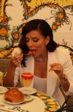 EVA LONGORIA Out for Dinner in Taormina 06/29/2022