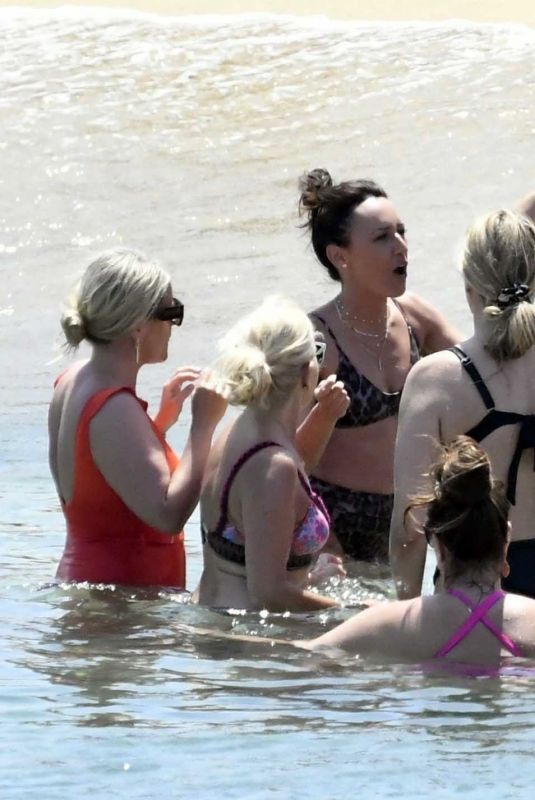 FERNE MCCANN, DANIELLE ARMSTRONG and CHARLENE COOPER in Bikinis at a Beach in Mykonos 06/03/2022