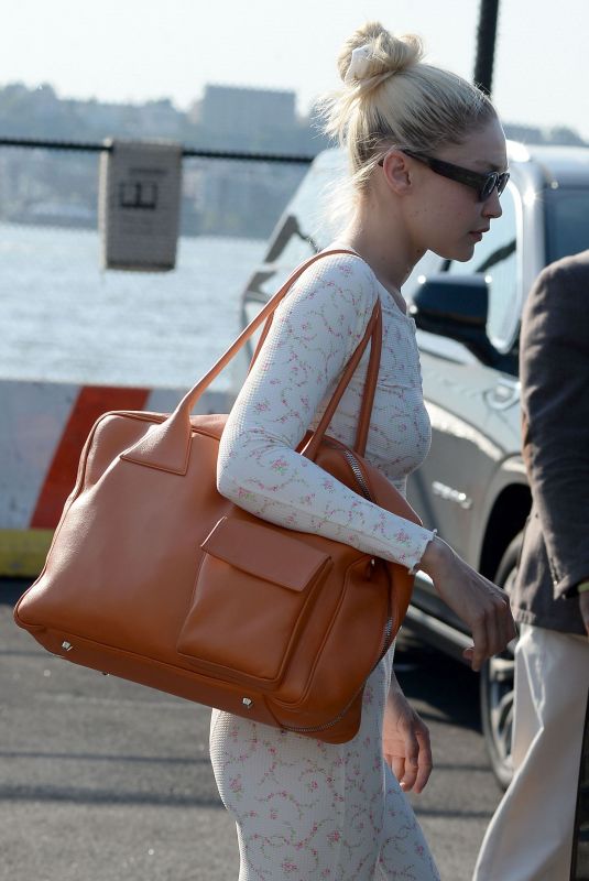 GIGI HADID Arrive at a Heliport in New York 05/30/2022