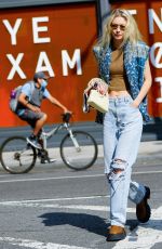 GIGI HADID in Ripped Denim Out in New York 06/24/2022