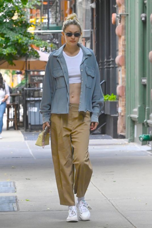 GIGI HADID Out and About in New York 06/20/2022