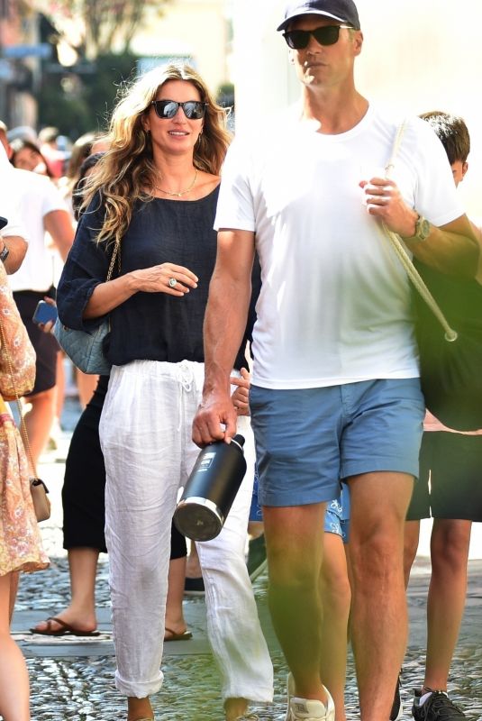 GISELE BUNDCHEN and Tom Brady on Vacation in Portofino 06/29/2022