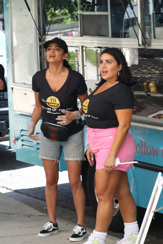 GOLNESSA GG GHARACHEDAGHI and MERCEDES JAVID on the Set of Shahs of Sunset on Robertson Blvd in West Hollywood 06/10/2022