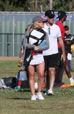 HILARY DUFF at Her Kids Soccer Practice in Sherman 06/28/2022