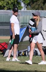 HILARY DUFF at Her Kids Soccer Practice in Sherman 06/28/2022