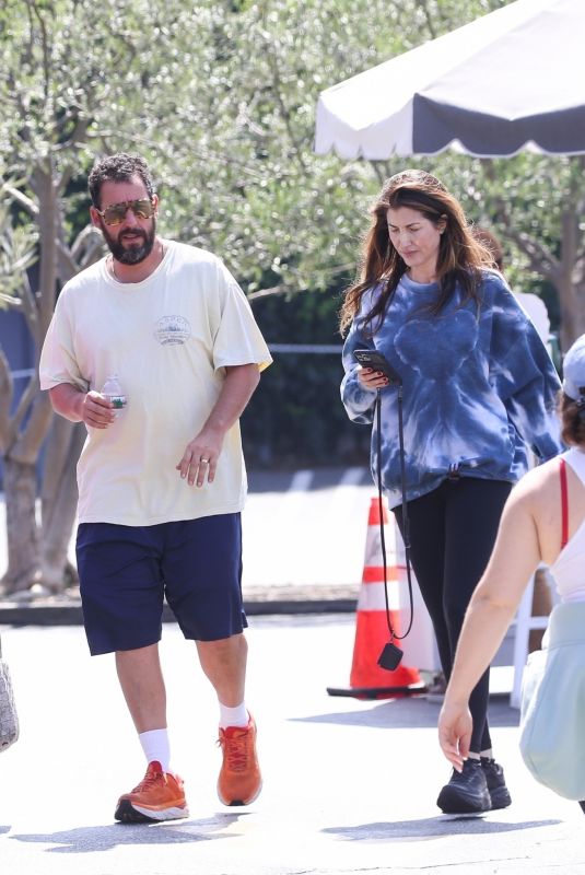 JACKIE and Adam SANDLER Out for Breakfast at Country Mart in Brentwood 06/12/2022