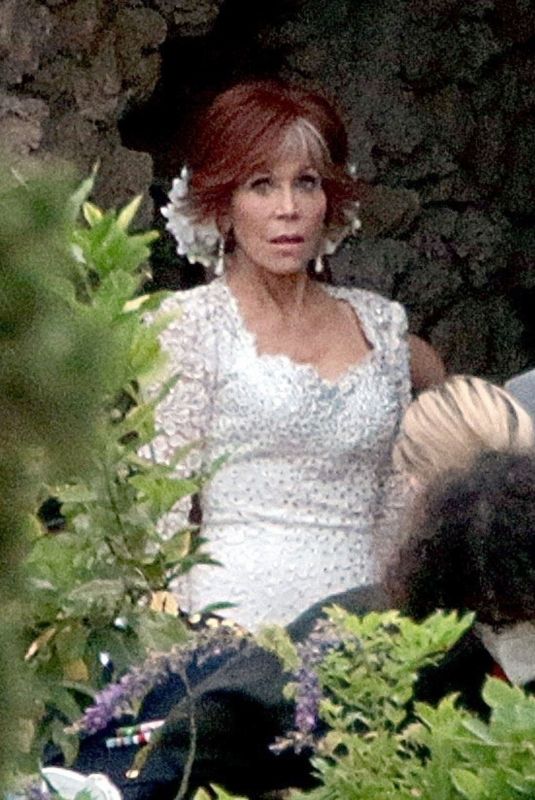 JANE FONDA on the Set of Book Club 2 in the Castello della Castelluccia in Rome 06/22/2022