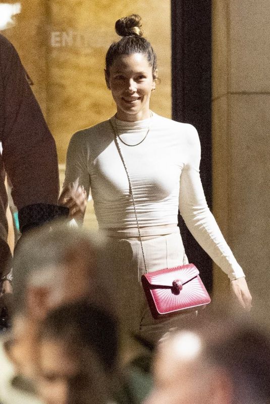 JESSICA BIEL and Justin Timberlake Leaves Girafe Restaurant in Paris 06/22/2022