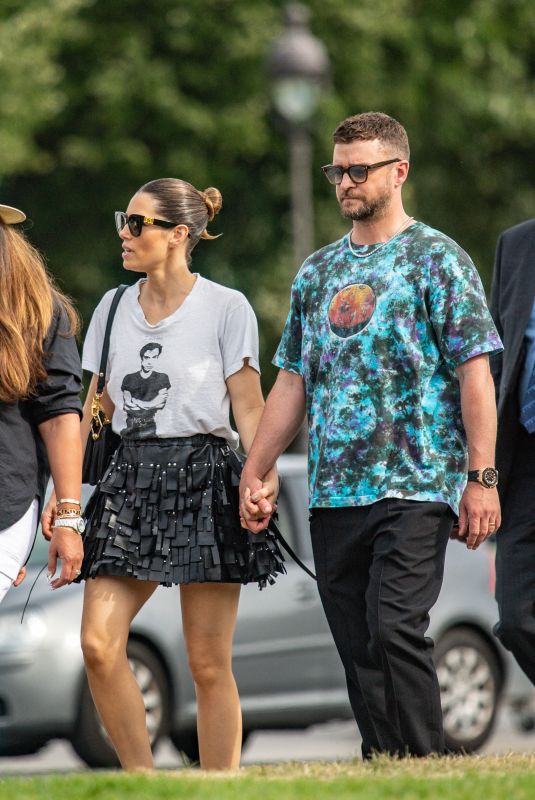 JESSICA BIEL and Justin Timberlake Out in Paris 06/22/2022
