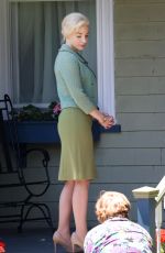 JESSICA CHASTAIN and ANNE HATHAWAY on the Set of Mothers