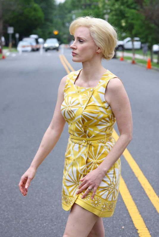 JESSICA CHASTAIN on the Set of Mother