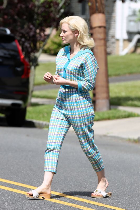 JESSICA CHASTAIN on the Set of Mother