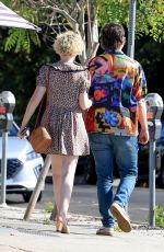 JULIA GARNER on a Lunch Date at Swingers American Restaurant in Los Angeles 06/25/2022