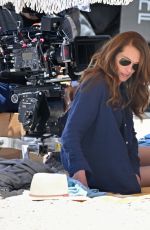 JULIA ROBERTS on the Set of Leave The World Behind at a Beach in New York 06/06/2022