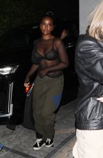 JUSTINE SKYE Leaves Nobu in Los Angeles 06/14/2022