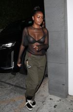JUSTINE SKYE Leaves Nobu in Los Angeles 06/14/2022