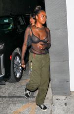 JUSTINE SKYE Leaves Nobu in Los Angeles 06/14/2022
