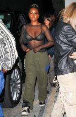 JUSTINE SKYE Leaves Nobu in Los Angeles 06/14/2022