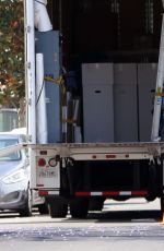 KAIA GERBER with a Moving Truck Outside Her House in Los Angeles 06/10/2022