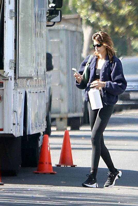 KAIA GERBER with a Moving Truck Outside Her House in Los Angeles 06/10/2022