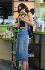 KENDALL JENNER in Denim Skirt at Earthbar in West Hollywood 06/27/2022