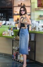 KENDALL JENNER in Denim Skirt at Earthbar in West Hollywood 06/27/2022