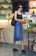 KENDALL JENNER in Denim Skirt at Earthbar in West Hollywood 06/27/2022