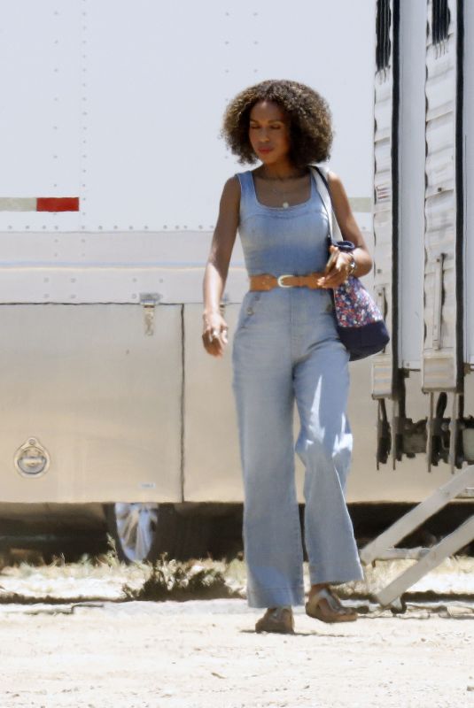 KERRY WASHINGTON on the Set of Unprisoned in Los Angeles 06/17/2022
