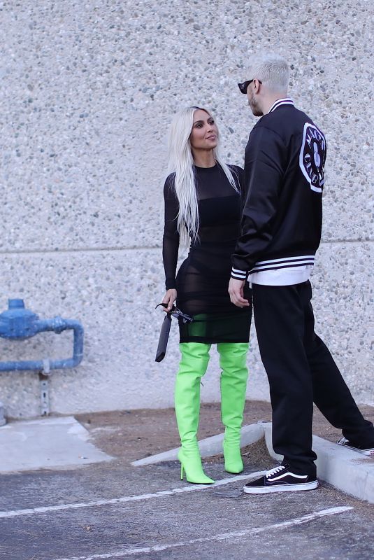 KIM KARDASHIAN and Pete Davidson Leaves Skims Photoshoot in Los Angeles 05/29/2022