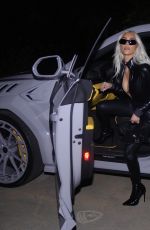 KIM KARDASHIAN in Black Catsuit Night Out in Los Angeles 06/15/2022