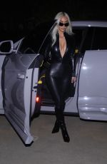 KIM KARDASHIAN in Black Catsuit Night Out in Los Angeles 06/15/2022