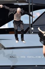 KOURTNEY KARDASHIAN and Travis Barker at a Boat in Portofino 05/24/2022