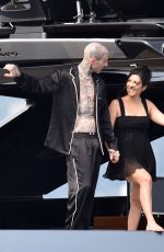 KOURTNEY KARDASHIAN and Travis Barker at a Boat in Portofino 05/24/2022