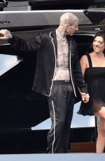 KOURTNEY KARDASHIAN and Travis Barker at a Boat in Portofino 05/24/2022