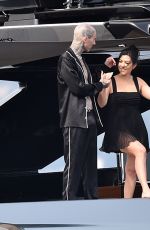 KOURTNEY KARDASHIAN and Travis Barker at a Boat in Portofino 05/24/2022