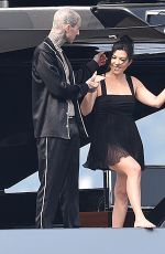 KOURTNEY KARDASHIAN and Travis Barker at a Boat in Portofino 05/24/2022