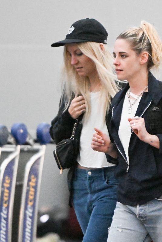 KRISTEN STEWART and DYLAN MEYER at JFK Airport in New York 06/01/2022