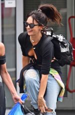 LILY JAMES Boarding a Helicopter with Friends in Glastonbury 06/26/2022