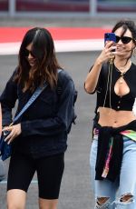 LILY JAMES Boarding a Helicopter with Friends in Glastonbury 06/26/2022