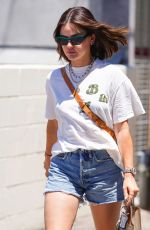 LUCY HALE in Denim Shorts Out Shopping in Los Angeles 06/23/2022